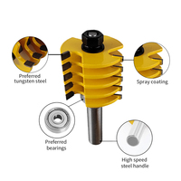Mata Bor Router Sambungan Jari 3 Gigi Berujung Karbida, Dapat Disesuaikan, Shank 8mm 12mm 1/2 Inch, Untuk Pertukangan Kayu, Tenon, CNC Milling, OEM