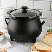 Cuisinière à cuisson lente automatique de 4 litres, pot amovible, couvercle en verre trempé, pot extérieur en acier inoxydable, contrôle du minuterie numérique/mécanique