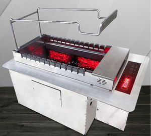 Máquina Automática para Brochetas y Kebab, Parrilla Comercial de <span class=keywords><strong>Piedra</strong></span> Volcánica para Interiores, <span class=keywords><strong>Asador</strong></span> Giratorio de Acero Inoxidable 360° - Product Image 6