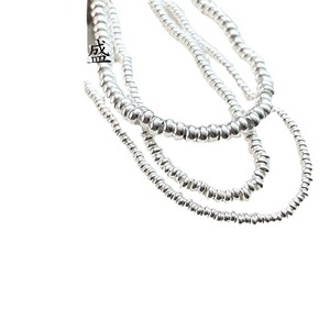 Qunlvsheng S925 Pulsera de Plata de Ley en Espiral, Abalorios Redondos Separadores para Fabricación de Joyas DIY, Color Plata Natural - Product Image 4