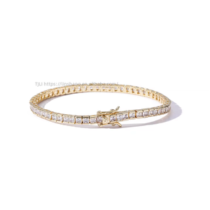 New 2.5MM Single-row Chain, <b>Copper</b>-inlaid Square Zirconium Tennis <b>Bracelet</b>, Women's Jewelry Hip-hop Tanjing Fashion - Product Image 4