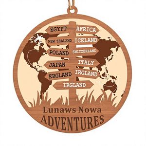Adorno Personalizado de Aventura Viajera, Decoración Personalizada con Destino, Regalo de Viaje para Parejas en Navidad - Product Image 2
