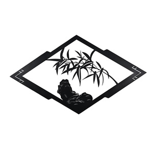 Lampe murale en bambou et pierre Xinda Optoelectronics 102x58cm LED, nouveau style chinois, éclairage extérieur pour entrée - Product Image 5