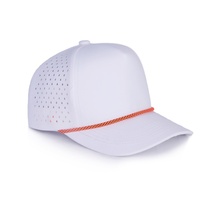 Casquette de baseball unie imperméable perforée au laser, style trucker snapback, haute performance pour le golf, avec cordon