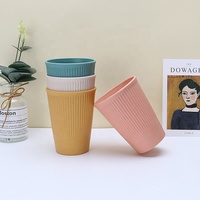 4 pièces de paille de blé respectueux de l'environnement, tasse à boire réutilisable, indéchirable avec Logo, nouveauté