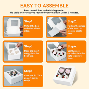 Contenedor Individual para Muffins con Impresión Personalizada para Regalos de Cumpleaños y Uso en Pastelerías <span class=keywords><strong>Gourmet</strong></span> - Product Image 4