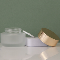 Ensemble de flacons pompe en verre transparent givré et de pots à couvercle doré de 40 ml, 60 ml, 100 ml, 120 ml et 50 g pour crème
