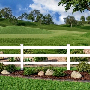 5ft màu đen và trắng PVC Vinyl vườn hàng rào picket tấm ngoài trời trang trí ngựa đường sắt và bài viết 3D mô hình - Product Image 6