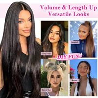 Extensions à clips en cheveux naturels Remy russes blond platine, double trame, longues et lisses, pour la revente en salon (vente en gros)