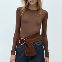 KAR & OT ZA 2024-Combinaison à manches longues et col rond pour femmes, nouvelle collection automne, 1026725