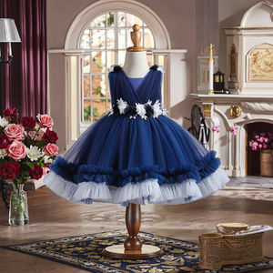 Vente en gros de robes d'été à broderie florale pour fêtes d'anniversaire ou mariage avec volants décorations pour enfants - Product Image 1