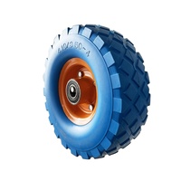 Roues pivotantes en mousse PU certifiées ISO9001/ROHS, robustes, 10x3.00-4, roulement à billes double, capacité de charge de 80 kg