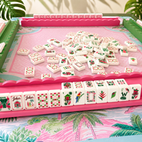 Juego de Mahjong Americano Tropical Rainforest, 160 Fichas Acrílicas Premium con Tapete a Juego, Empaque de Lujo y Stock al por Mayor