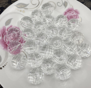 Perles acryliques rondes en plastique pour fabrication de bijoux, perles rondes de terre <span class=keywords><strong>à</strong></span> facettes pour la fabrication de bijoux, 25-30mm - Product Image 6