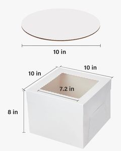 Cajas para Pasteles, Contenedor Desechable para Transporte de Pasteles, Cajas Blancas para Panadería con Ventana Grande para Galletas, Tartas, Cupcakes y Repostería - Product Image 4