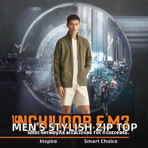 Sweat-shirt élégant pour homme à fermeture éclair 1/4 - Tissu polaire doux de qualité supérieure, col montant, uni, pour toutes les saisons - Product Image 2