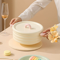 Assiettes de petit-déjeuner, plats à gratin et plateaux de cuisson en céramique solide de style macaron à deux poignées, série Candy, design moderne et minimaliste