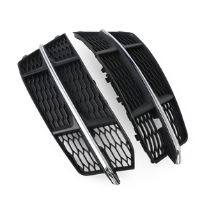 Pour <span class=keywords><strong>Audi</strong></span> <span class=keywords><strong>A6</strong></span> C7 S-Line 2016-2018 Grille de pare-chocs avant 4G0807681AN 4G0807682AN Grille de <span class=keywords><strong>calandre</strong></span> inférieure Chrome noir - Product Image 3