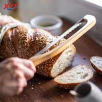 Ensemble de couteaux à pain en bois massif de haute qualité avec planche à découper, outil de pâtisserie pour la maison et la restauration