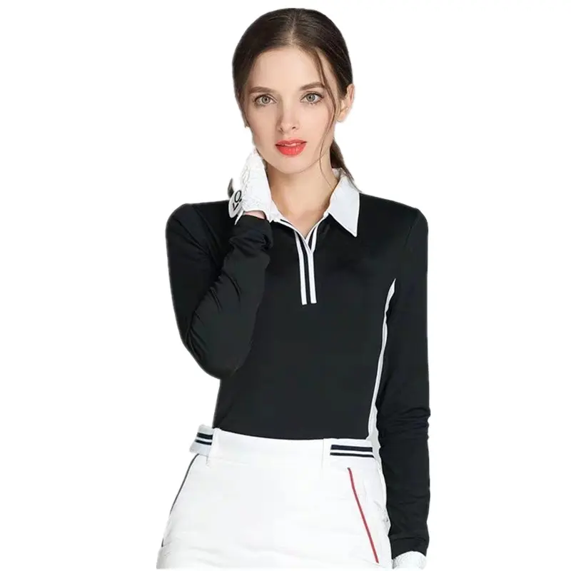 Aangepaste Sport Blank Plain Custom Logo Golf Polo Shirt Voor Meisjes Vrouwen Mode Lange Mouw