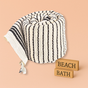 100% Eco-Friendly Practical Soft Turkish Hammam Peshtemal Comfortable Quick Dry Striped Breathable Design Sand Free Beach <b>Towel</b> - Product Image 1