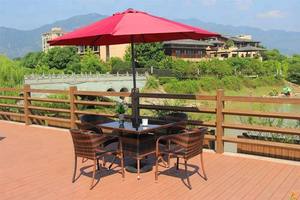 <span class=keywords><strong>36</strong></span> "X <span class=keywords><strong>36</strong></span>" Patio al aire libre mimbre ratán mesa de comedor vidrio templado superior paraguas soporte mesa cuadrada - Product Image 4