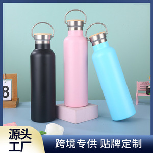 Stainless Steel Tumbler 304 With Wooden Lid Insulated Cup For Camping Outdoor Travel Large Capacity Water Bottle - Product Image 5