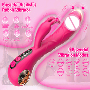 Sextoys voor vrouwen, adult toys, G-spot vibrator met 9 vibratie standen, siliconen konijn dildo met flapper voor clitoris stimulatie - Product Image 2