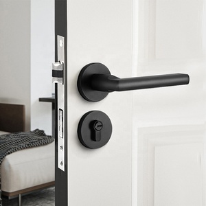 Mode chambre porte poignée <span class=keywords><strong>serrure</strong></span> solide alliage <span class=keywords><strong>d</strong></span>'aluminium noir <span class=keywords><strong>intérieur</strong></span> chambre porte poignées <span class=keywords><strong>serrure</strong></span> - Product Image 1