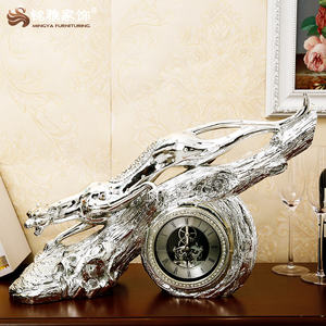 Bureau Maison Décoration Animal Léopard Horloge Panthère Statue Or Résine Guépard Sculpture - Product Image 6