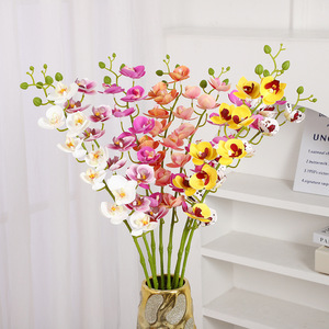 Fleur artificielle d'orchidée Phalaenopsis, tige de 92 cm, fleur de 7 cm, plastique PP, longue tige, décoration de vase pour la maison - Product Image 1