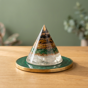 Pyramide d'orgonite Dhan Yog Organ, cône en cristal, pierre semi-précieuse, artisanat en résine, fait main, décoration religieuse, cadeau spirituel - Product Image 4