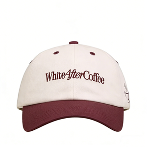 Cappellino da Baseball Personalizzato Non Strutturato a 6 Pannelli in Cotone Unisex Crema Bordeaux Bicolore con Lettera Immagine e Fibbia in <span class=keywords><strong>Rame</strong></span> Argento Perlato - Product Image 2