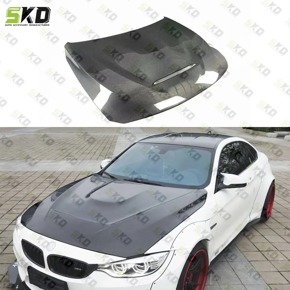 Kit carrosserie avant Shark Dynamic capot pour 2014 à 2020 BMW M3 F80 M4 F82 capot de Type GTS en Fiber de carbone sec