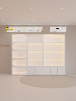 Présentoir robuste en bois pour cosmétiques, organisateur de maquillage, étagère de rangement pour produits de beauté, vitrine de comptoir pour salon de manucure et magasin de détail
