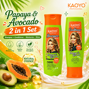 Ensemble Shampooing et Après-Shampooing à la Papaye Marque Blanche pour <span class=keywords><strong>Cheveux</strong></span> Secs Usage Quotidien – <span class=keywords><strong>Soin</strong></span> Capillaire Avocat pour des <span class=keywords><strong>Cheveux</strong></span> Lisses et Brillants - Product Image 6