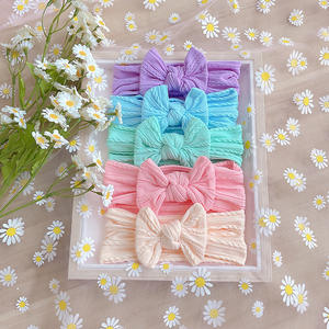 Ikat kepala cantik bayi, Turban pita busur elastis pita rambut pesta balita baru lahir hadiah Tiara - Product Image 3