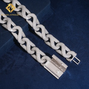 Nueva Llegada de Joyería Fina, Cadena Cubana de 20 mm, Joyería de Moissanita, Cadena Hip Hop, Plata 925 con Baño de Rodio, Pasa la Prueba del Diamante - Product Image 4