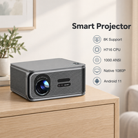 Projecteur intelligent MAXPG Andeoid 11, HD natif 1080P, prise en charge du décodage vidéo 8K, WiFi, mise au point automatique, projecteur de cinéma maison