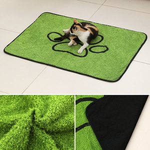 Tapis pour animaux de compagnie vert rectangulaire antidérapant absorbant à séchage rapide pour chats et chiens, tapis de lit pour animaux résistant à l'usure - Product Image 1