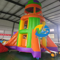 PVC Portable Mini Gonflable Fusée Spatiale Videur Blow up Gonflable Interactive Challenge Parachute Jeux de Sport avec Souffleur