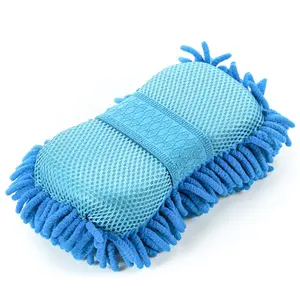 高效蓝色超细纤维防尘手套常规尺寸，用于捕获硬质表面上的灰尘碎屑污垢，制成雪尼尔