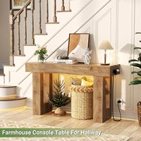 Table d'entrée avec prise et lumière à capteur, table console étroite avec rangement derrière le canapé, tables d'entrée style farmhouse
