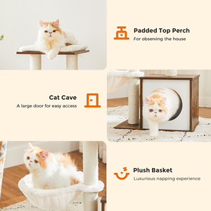 Feandrea Activity Center Stable Arbre à <span class=keywords><strong>chat</strong></span> avec 1 niche, poteaux à gratter et perchoirs confortables - Product Image 6