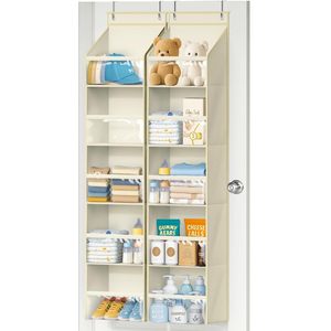 Organisateur à suspendre sur la porte, 10 poches, grande capacité, rangement suspendu pour vêtements et couches de bébé, avec poches profondes transparentes - Product Image 1
