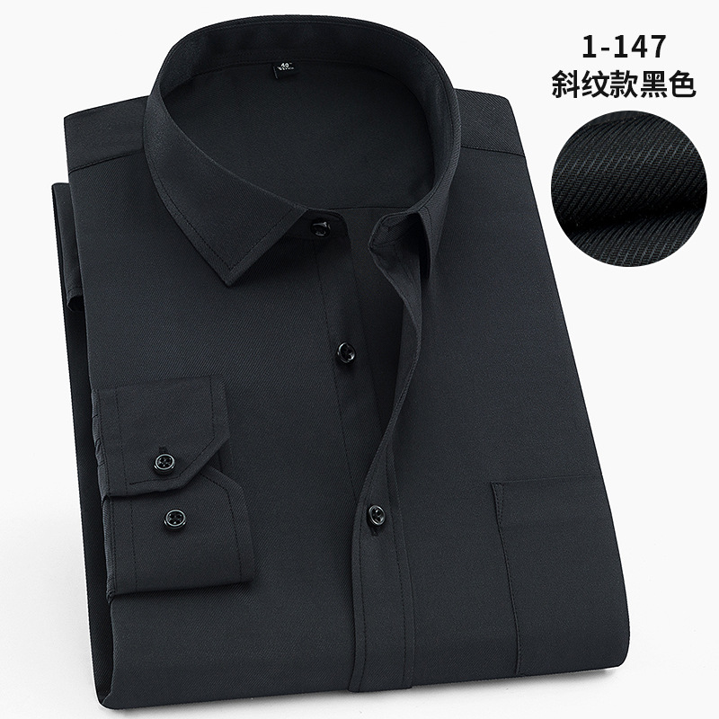 Camicia a maniche lunghe in saia nera da 1 147 per gli uomini