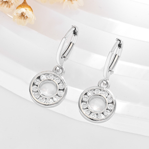 2025 nouveau pendentif rond fin de haute qualité 14k cuivre plaqué or incrusté Zircon usure quotidienne boucles d'oreilles en laiton bijoux pour femmes - Product Image 2
