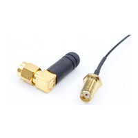 Antenne GSM Lora SMA mâle à angle droit mini 2DBI en caoutchouc 868MHz 2G avec câble pigtail UFL vers SMA de 10cm