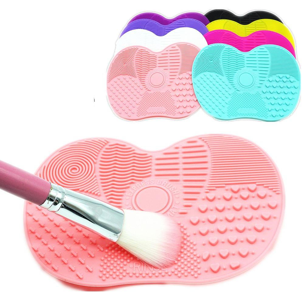 Commercio all'ingrosso 6 colori Non tossici bellezza Silicone trucco pennello detergente Mat Oem dito trucco pennello detergente Pad rosa verde blu arancione