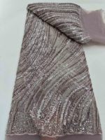 Dentelle Tissu Paillettes Perlées pour Vêtements Dentelle